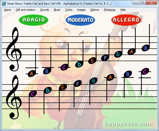 Click to view Sheet Music Treble Clef and Bass Clef HN 4.00 screenshot