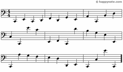 Black Note - 17 Music Notes in Alphabetical notation