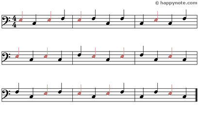 Color Note - 3 Music Notes in Alphabetical notation