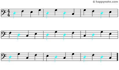 Color Note - 5 Music Notes in Alphabetical notation