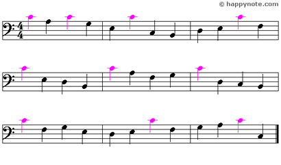 Color Note - 8 Music Notes in Alphabetical notation