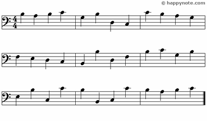 Black Note - 9 Music Notes in Alphabetical notation