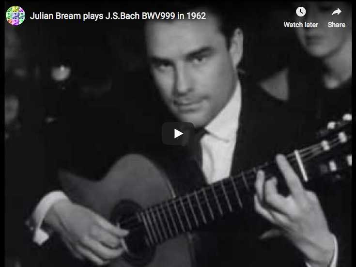 The guitarist Julian Bream plays the prelude BWV 999 from Johann Sebastian Bach