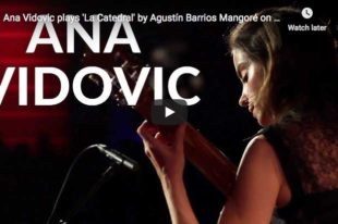 The guitarist Ana Vidovic is playing Barrios' most famous piece, La Catedral