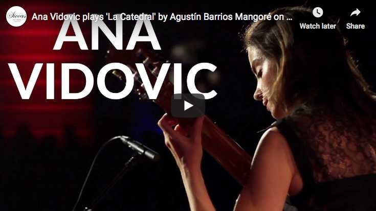 The guitarist Ana Vidovic is playing Barrios' most famous piece, La Catedral