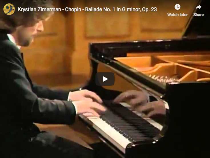 Krystian Zimerman plays Chopin's Ballade No 1 for piano in G minor