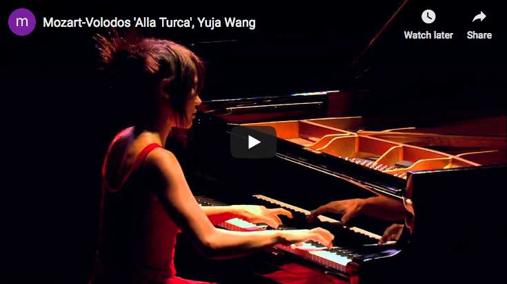 The Chinese star pianist Yuja Wang plays Mozart-Volodos Turkish March as encore