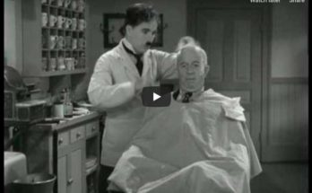 The Great Dictator, from Charlie Chaplin. Barber shop scene with Brahms music.