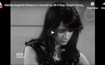 Martha Argerich plays Chopin's Scherzo No 3 in C-sharp minor at Chopin competition in Warsaw, 1965