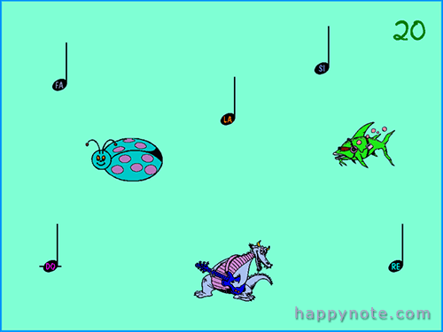 Click Music Notes HN - A learning mouse game with music notes