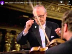 Maurizio Pollini plays Mozart's piano concerto in F Major. The orchestra is directed by Karl Böhm.