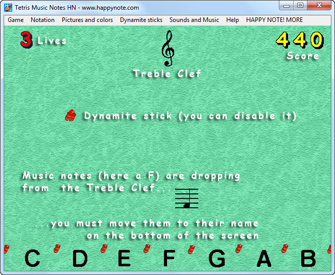 Learn to Read Treble Clef with Tetris Music Notes