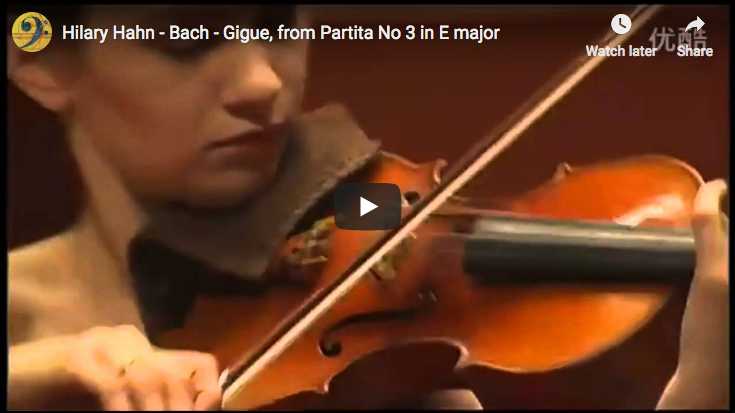 The violinist Hilary Harh performs Bach's Gigue from his Partita No. 3 in E major