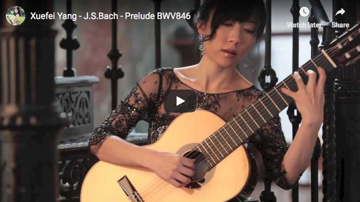 The Chinese guitarist Xuefei Yang performs Bach's Prelude No. 1 in C major from the first book of The Well-Tempered Clavier