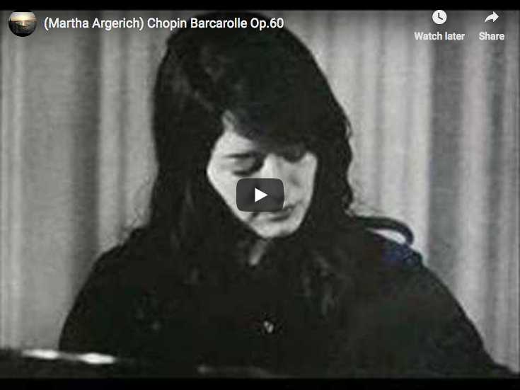 Martha Argerich performs Chopin's Barcarolle for piano in F-sharp major