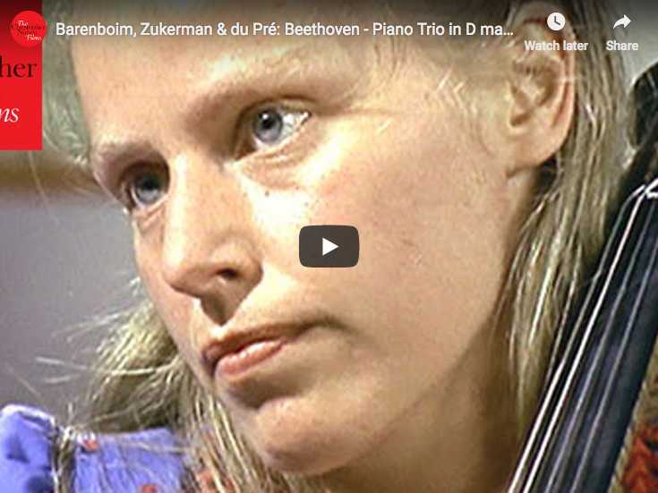 Daniel Barenboim, Pinchas Zukerman, and Jacqueline du Pré perform Beethoven's Ghost Trio for piano, violin and cello