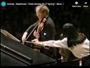 The violinist Gidon Kremer and the pianist Martha Argerich play the first movement of Beethoven's Violin Sonata No 5 in F major