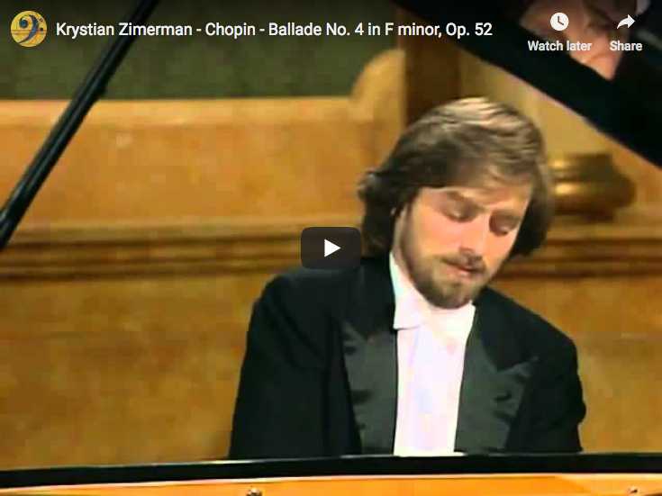 The pianist Krystian Zimerman is playing Chopin's Ballade No 4 in F minor