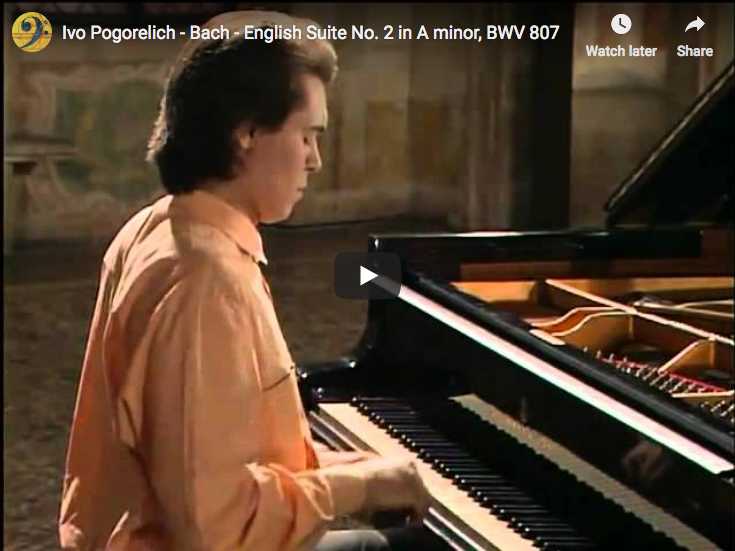The pianist Ivo Pogorelich plays Bach's English Suite No. 2 in A minor