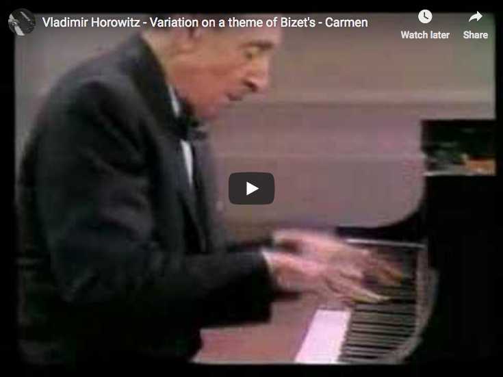 Vladimir Horowitz plays his variations on Bizet's Gypsy Dance from his opera Carmen