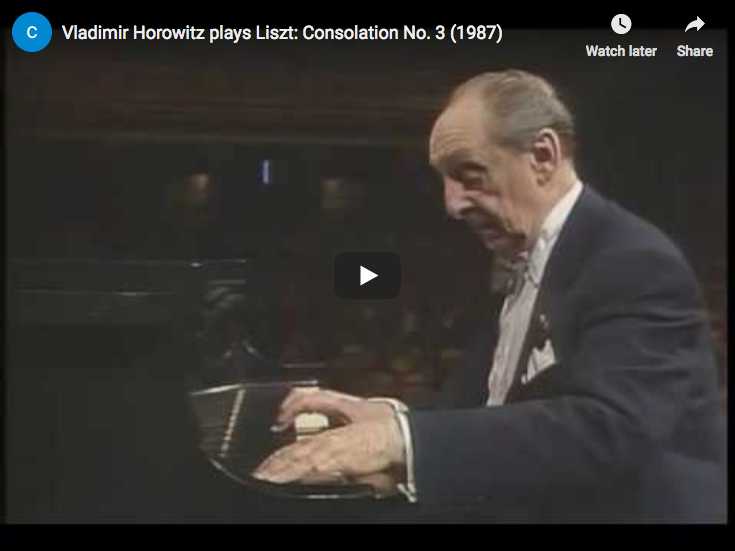 Vladimir Horowitz plays Franz Liszt's Consolation No. 3 in D-Flat Major