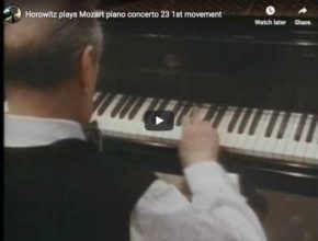 Vladimir Horowitz plays the first movement of Mozart's piano concerto No. 23 in A major