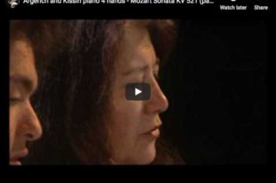 Evgeny Kissin and Martha Argerich play Mozart's sonata for piano four hands in C major
