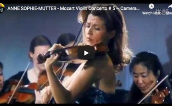 Anne-Sophie Mutter is playing Mozart's Violin Concerto No 5 in A major