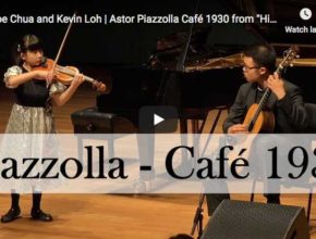 The violinist Chloe Chua and the guitarist Kevin Loh perform the second part, Cafe 1930, from Piazolla's Histoire du Tango