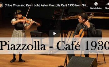 The violinist Chloe Chua and the guitarist Kevin Loh perform the second part, Cafe 1930, from Piazolla's Histoire du Tango