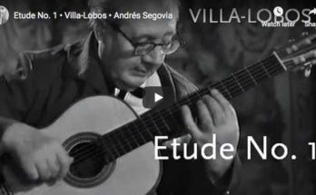 Andrés Segovia plays Villa-Lobos' Etude No. 1 in E minor for guitar in