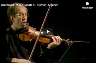 The violonist Gidon Kremer and the pianist Martha Argerich perform Beethoven's Sonata No. 9 for violin and piano, A Kreutzer
