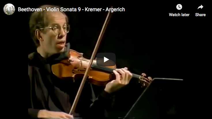 The violonist Gidon Kremer and the pianist Martha Argerich perform Beethoven's Sonata No. 9 for violin and piano, A Kreutzer