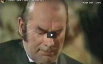 The guitarist Julian Bream performs Bach's Prelude from the Suite No 1 for cello, BWV 1007.