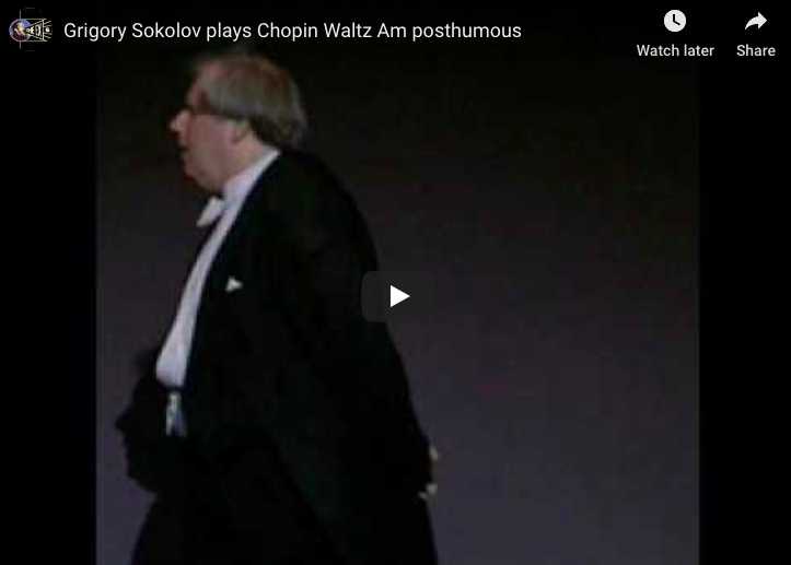 Chopin - Waltz Posthumous in A Minor - Sokolov, Piano