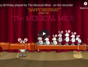 Ten mice and one flute to sing and wish an Happy Birthday To You!