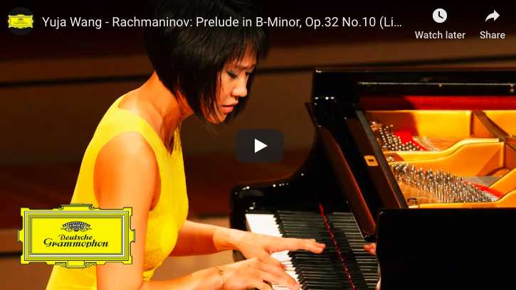 Yuja Wang performs Rachmaninoff's Prelude in B Minor, Op.32 No 10 for piano.