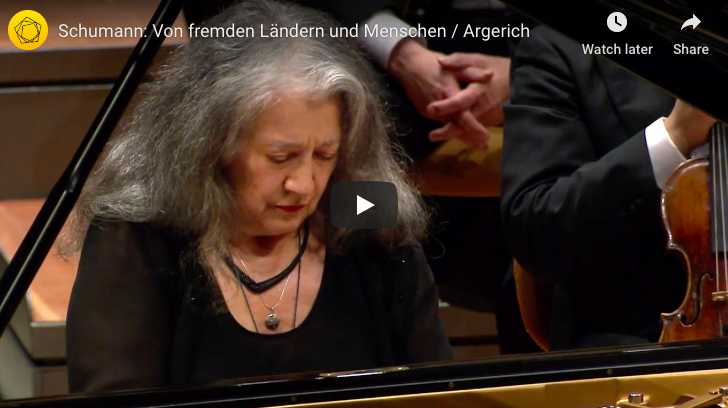 The pianist Martha Argerich performs Of Foreing Lands and People from Scenes of Childhood (Kinderszenen) composed by Robert Schumann