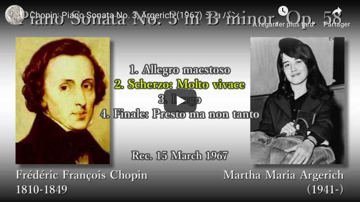 Chopin - Sonata No 3 in B Minor - Argerich, Piano