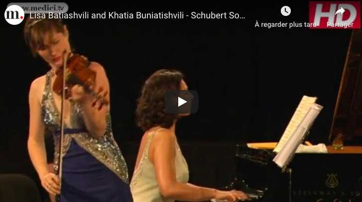 Schubert - Violin Sonata No 4 (Grand Duo) - Buniatishvili, Piano; Batiashvili, Violin