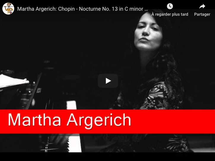 Chopin - Nocturne No 13 in C Minor - Martha Argerich, Piano