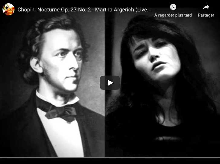 Chopin - Nocturne No 8 in D-Flat Major - Martha Argerich, Piano