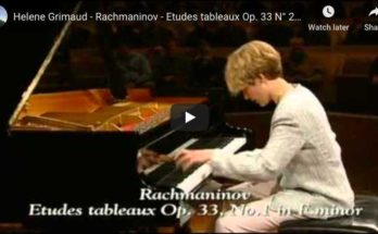 Hélène Grimaud performs Rachmaninoff's Etudes-Tableaux Op. 33 No. 2 in C Major and No. 1 in F Minor.