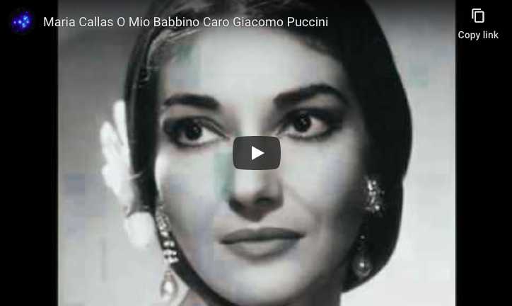 Maria Callas is singing Puccini's famous aria "O Mio Babbino Caro"