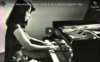 Chopin - Mazurka in C major Op. 24 No. 2 - Argerich, Piano