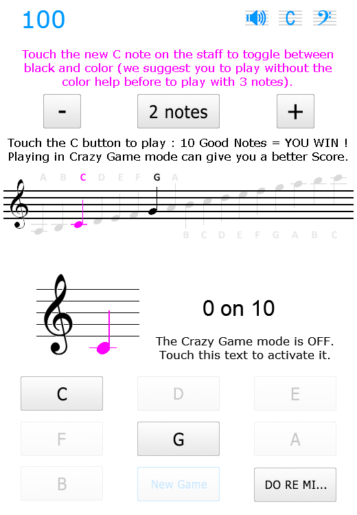 Read Music Notes HN - G (Treble) Clef