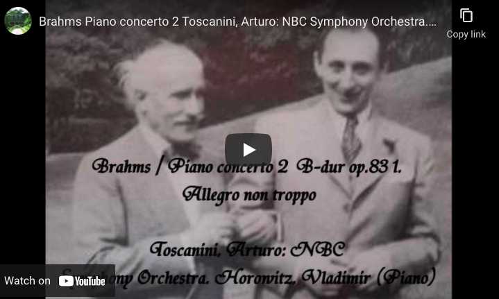 Brahms - Concerto No. 2 - Horowitz, Piano