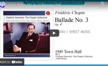 Chopin - Ballade No. 3 - Horowitz, Piano