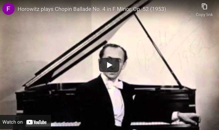 Chopin - Ballade No. 4 - Vladimir Horowitz, Piano