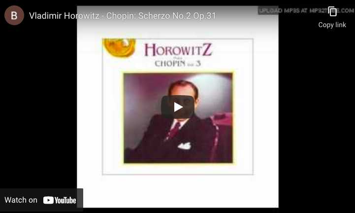 Chopin - Scherzo No. 2 - Vladimir Horowitz, Piano